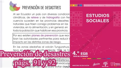 Prevenci N De Desastres P Gs Y Texto De Estudios Sociales Egb