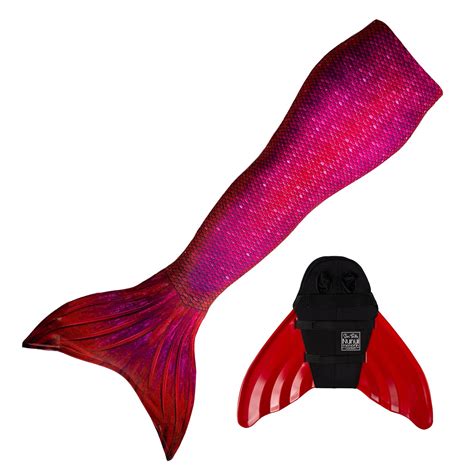 Fiji Red Mermaid Tail Monofin Set Teen Adult Etsy