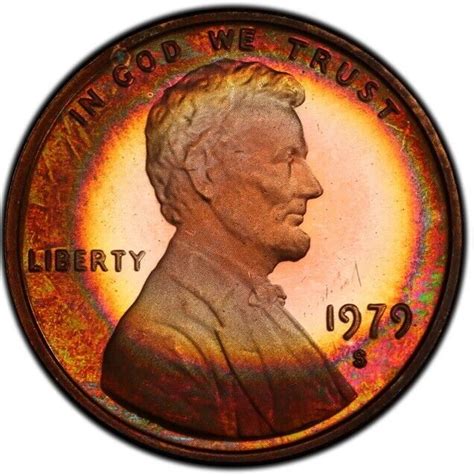 Pr64rb 1979 S 1c Lincoln Proof Cent Pcgs Secure Rainbow Album Toned