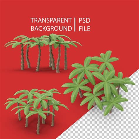 Premium Psd Low Poly Palm Trees Png