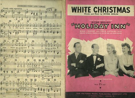 White Christmas Vintage Piano Sheet Music From The Paramount Picture