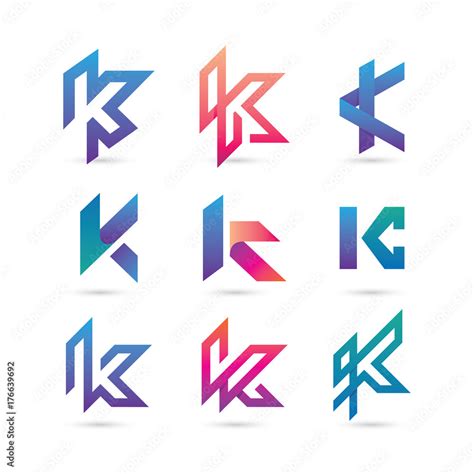 Set of Letter K Logo Vector - Colorful Modern Logo Stock Vector | Adobe Stock