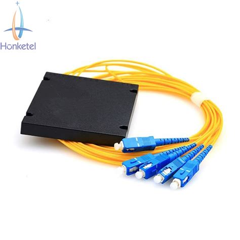 Sc Upc 1X4 ABS Box Fiber Optic PLC Splitter For Telecommunications