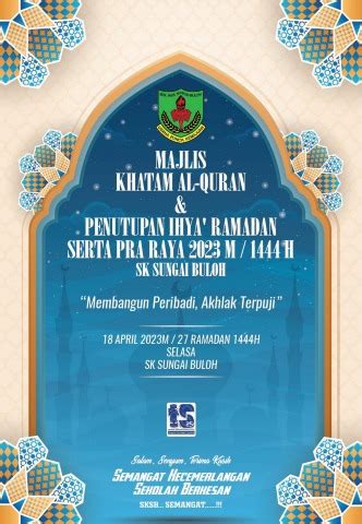 Buku Program Majlis Khatam Al Quran Penutupan Ihya Ramadan Serta Pra