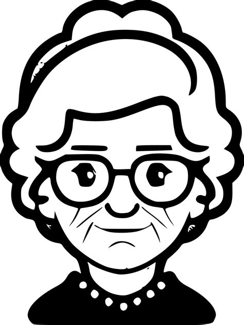 abuela negro y blanco aislado icono vector ilustración 23567799