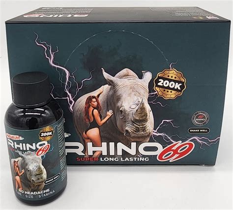 Rhino 69 200k 2oz Male Enhancement Shot 12ct Display Rhino