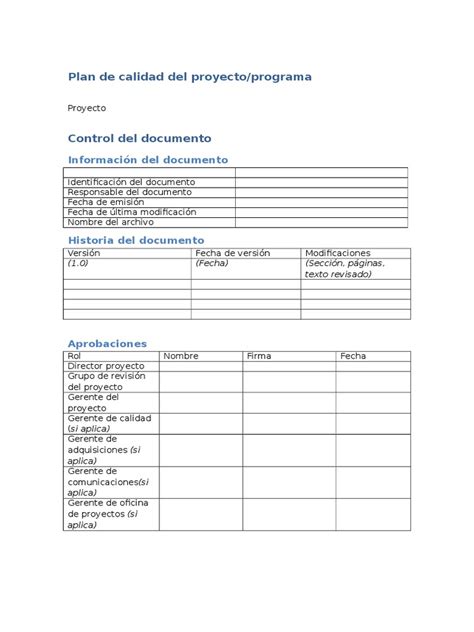 2 05 Plantilla Plan De Calidad