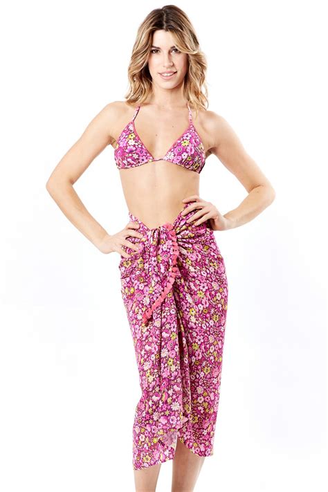 MISS BIKINI LUXE Pareo Cloth Purple Flower Editorialist