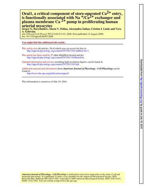 PDF Orai1 A Critical Component Of Store Operated Ca2 Entry Is