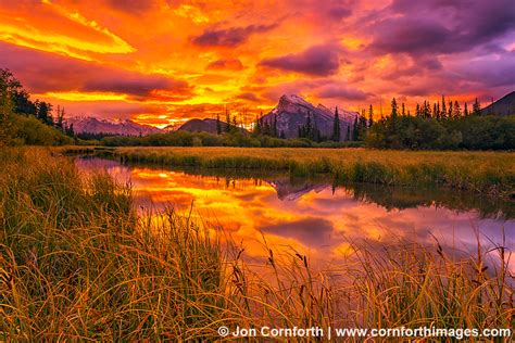 Vermillion Lakes Sunrise Photo Picture Print Cornforth Images