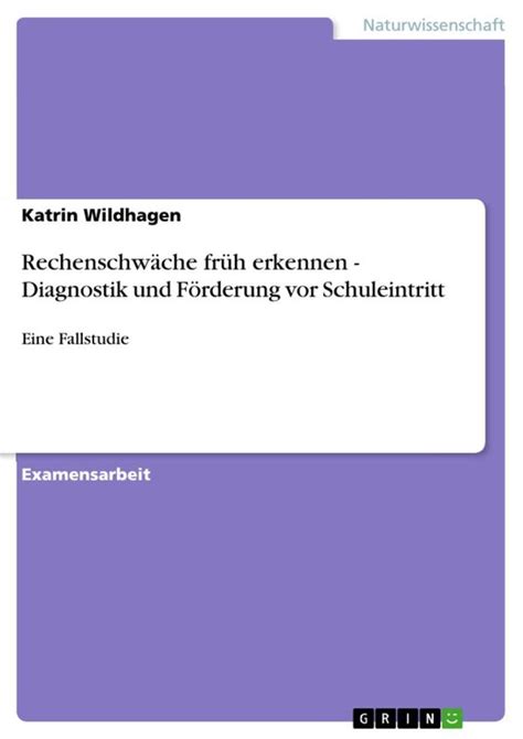 Rechenschw Che Fr H Erkennen Diagnostik Und F Rderung Vor