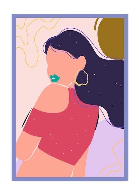 Hermoso Retrato De Mujer Joven Con Cabello Maravilloso Ilustración