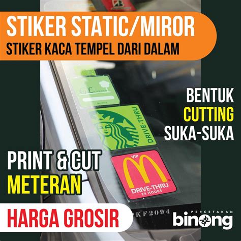 Jual Stiker Static Stiker Miror Stiker Kaca Mobil Tempel Dari Dalam