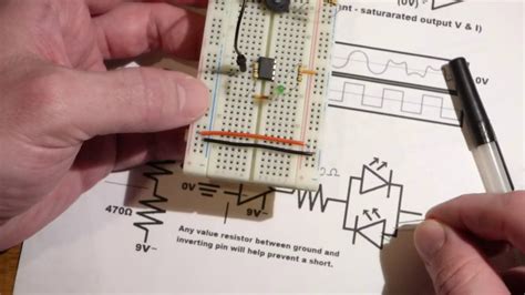 741 Op Amp Non Inverting Comparator Demonstration Circuit Step By Step