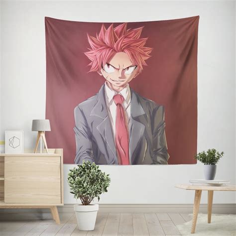 Natsu Dragneel Bonding Through Battles Anime Wall Tapestry