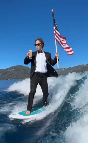 Mark Zuckerberg Stuns Viewers By Surfs Holding A Beer And American Flag