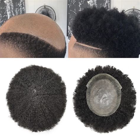 Amazon Afro Toupee For Black Men Pu Injection Natural Hairline