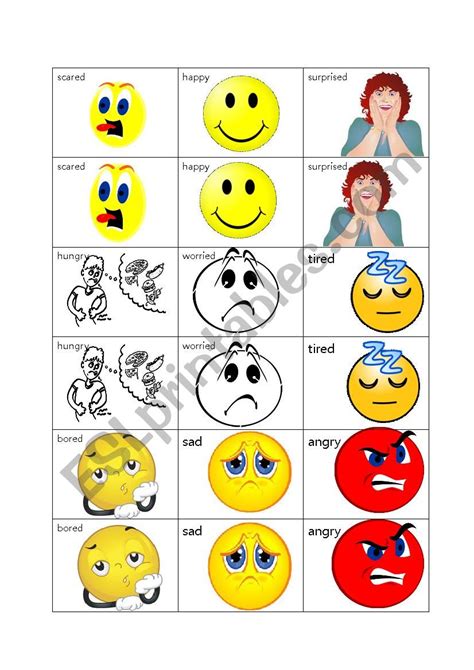 Emotions Matching Esl Worksheet By Krivalena