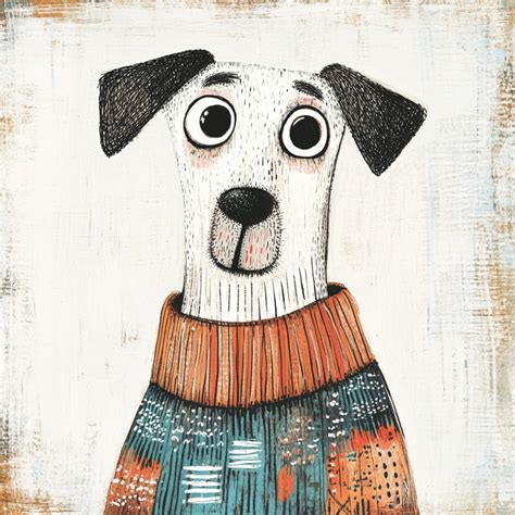 Dog Wearing Sweater Art Print Free Stock Photo - Public Domain Pictures