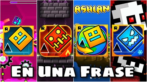 TODOS los Niveles de TODOS los Geometry Dash En Una Frase Recopilación