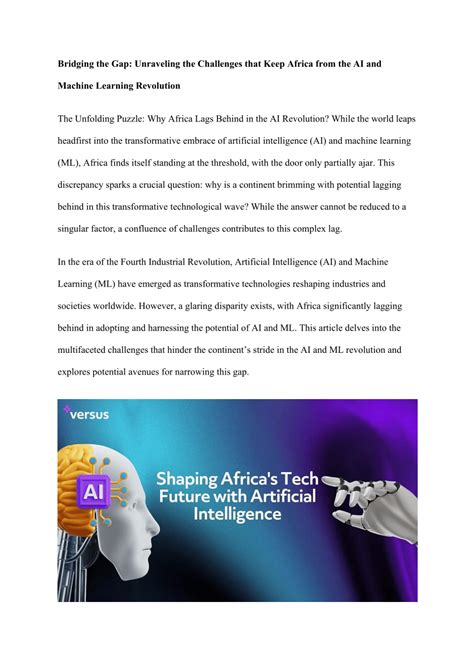 PDF Bridging The Gap Unraveling The Challenges That Keep Africa From