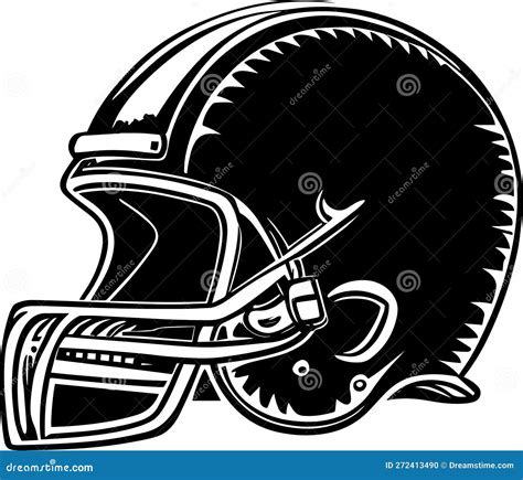 Football Helmet Logo Monochrome Sport Design Stock Illustration