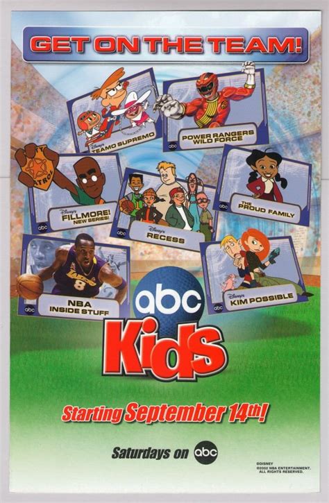 ABC Kids TV Power Rangers, Kim Possible, Recess, Teamo Supremo cartoon ...