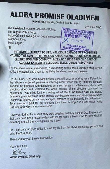 Leaked Petition Shows Late Mohbad Reported Threats To His Life To Lagos