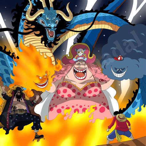 Luffy vs Big Mom, Kaido and Marshal D. Teach by caiquenadal on DeviantArt