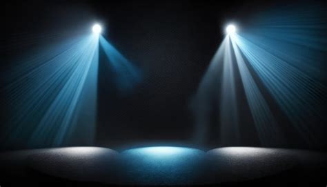 Premium AI Image | A stage with lights that are blue and white