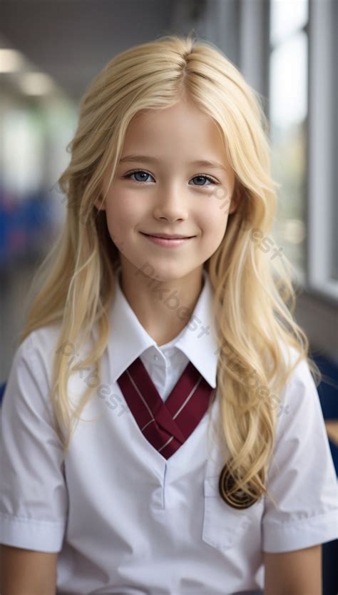 Portrait Of A Beautiful Little Student Girl Wearing School Uniform Dress Photo | JPG Free ...