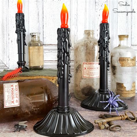 Creepy Candles for Halloween from Christmas Window Candles