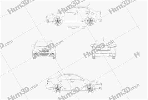 Proton Inspira 2015 Blueprint 3DModels