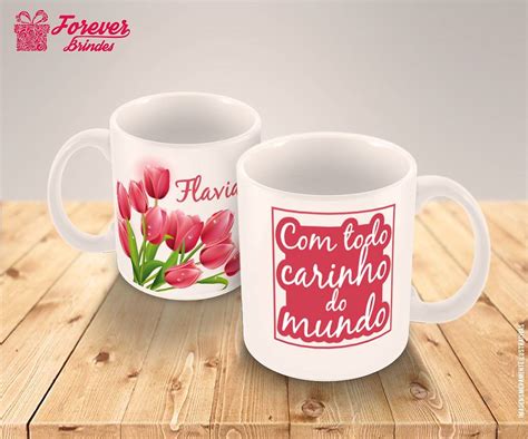 Caneca Personalizada Floral FOREVER BRINDES