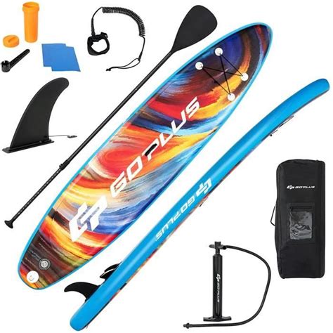 Planche de Surf Gonflable GOPLUS Stand Up Paddle avec Sac à Dos