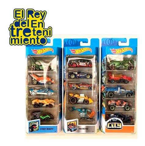 Autos Hot Wheels X5 Pack Para Pista Autitos El Rey Del Entretenimiento