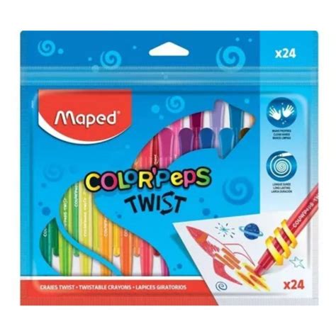 Giz De Cera Retrátil Twist Color Peps 24 Cores Maped Bazar Paulinho