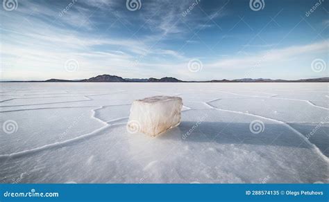 An Ice Block Sitting In The Middle Of A Frozen Lake Stock Image Image Of Nature Lake 288574135