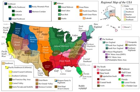 Regional map of the USA : r/Interesting_Shit