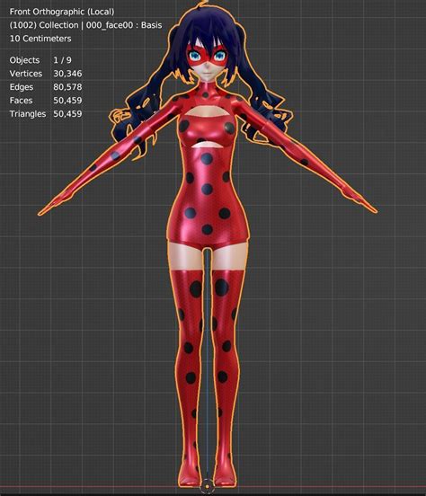 D Model Miraculous Ladybug Rigged Mmd Include Vr Ar Low Poly