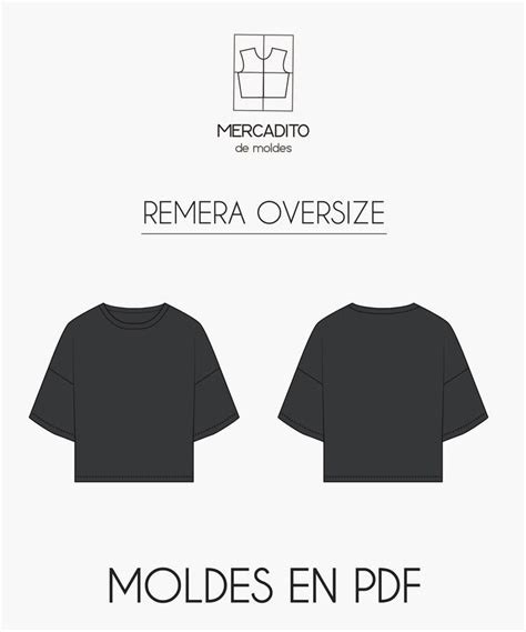 Molde Digital De Ropa Remera Oversize Pack Xs Al Xxl 3 449 95