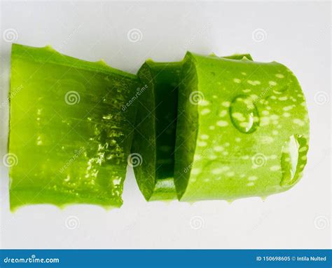 Aloe Vera Cut For Beauty Cosmetic Care Herbal Aloe Vera Leaves Stock