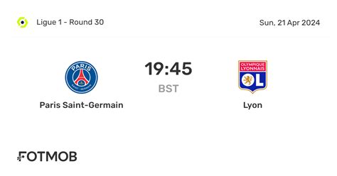 Paris Saint Germain Vs Lyon Live Score Predicted Lineups And H2h Stats