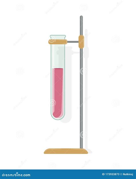 Test Tube with Holder Stand Stock Vector - Illustration of scientific ...