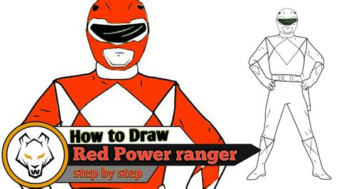 Red Power Ranger Step By Step Drawing Just 10 Steps Youtube