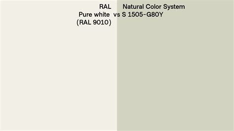 Ral Pure White Ral 9010 Vs Natural Color System S 1505 G80y Side By