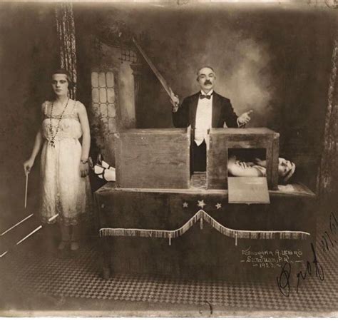 Photograph Of The Magician Professor Herrmann Sawing A Lady In Half