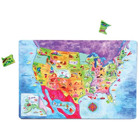 Geopuzzle Magnetic Usa Map 12x18 Do 734000 Dowling Magnets