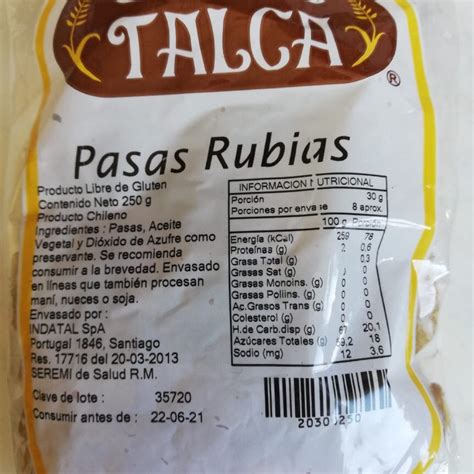 Tostaduría talca Pasas rubias Reviews abillion