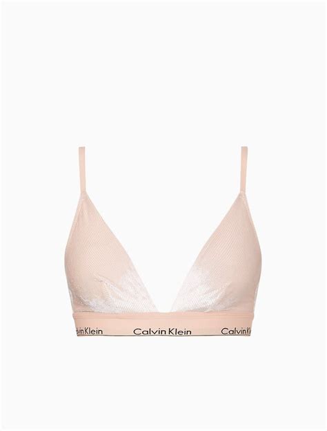 Modern Cotton Velvet Unlined Triangle Bralette Calvin Klein